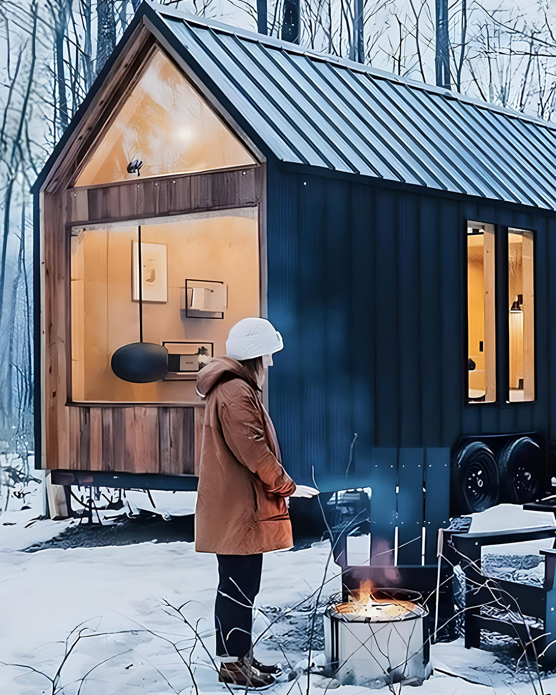 Get cozy with a Le Feu fireplace, perfect to warm up winter evenings with real flame ambiance.